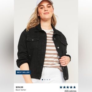 Black Denim Jean Jacket - Like New